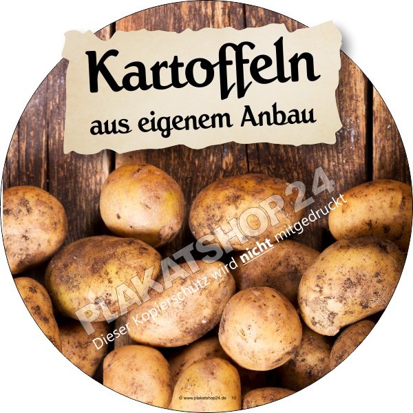 Kartoffelaufkleber für Gemüsebauern Marktstand