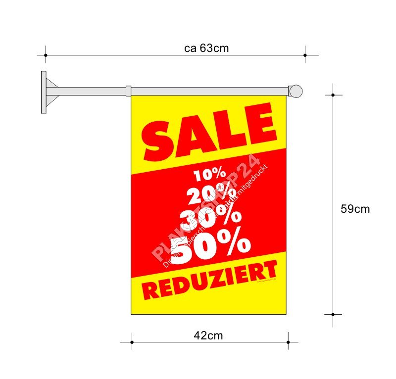 Sale-Fahne A2 für Aussenwerbung im Sale-Verkauf