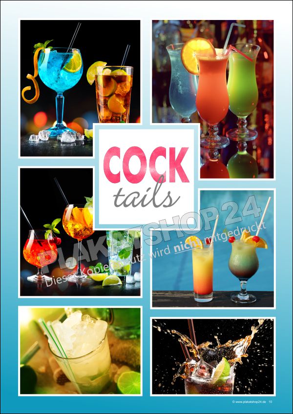 Werbeplakat für Cocktails