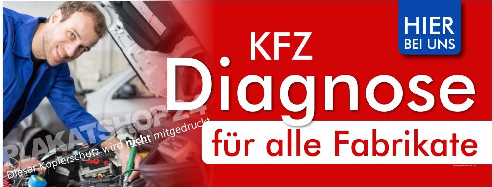 Kfz-Diagnose-Werbebanner für Autowerkstatt-Reklame 