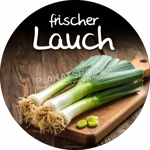 Fensterfolie frischer Porree / Lauch Werbung