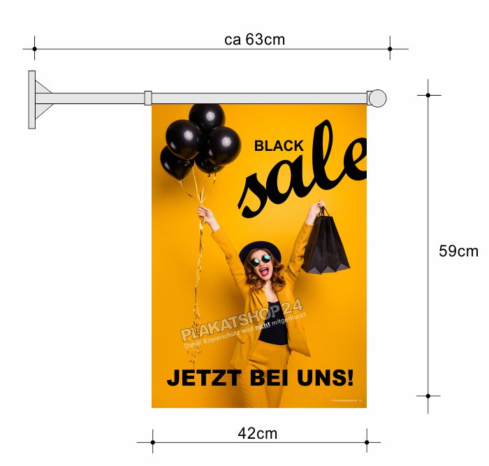 Stockfahne Black Sale Werbung