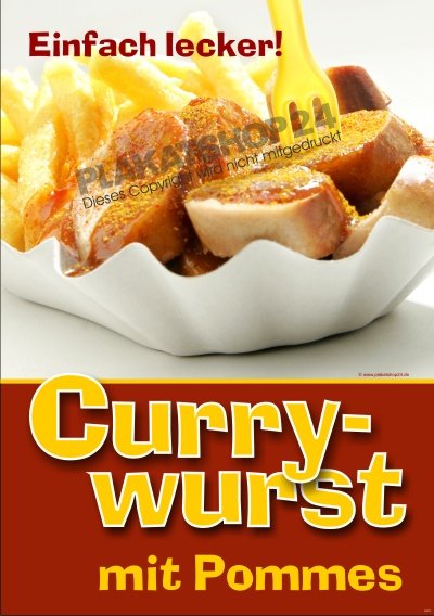 Gastroposter Currywurst für Imbissbetrieb