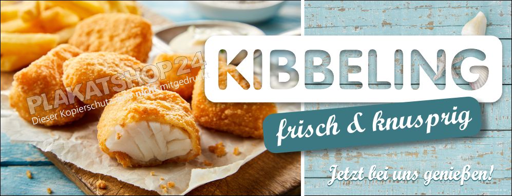 werbebanner-kibbeling Werbebanner frischer Kibbeling für Fischimbiss-Werbung