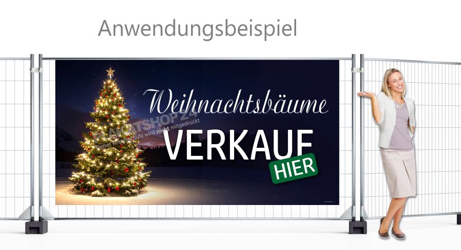Riesenbanner Weihnachtsbaum Verkauf Werbung