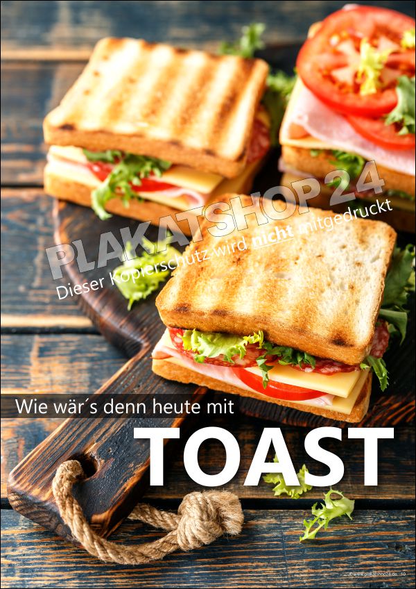 Werbeplakat für belegtes Toastbrot