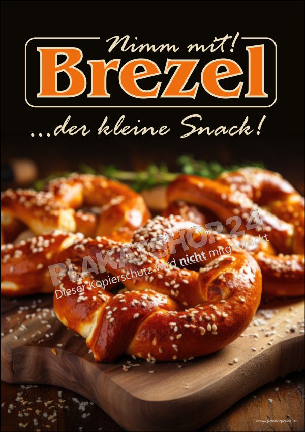 Werbeplakat frische Brezel