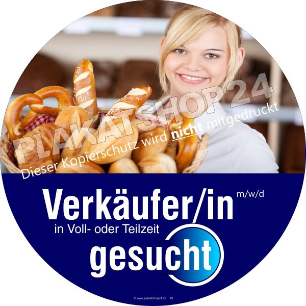 Stellenangebotsaufkleber Verkäufer/in Bäckerei