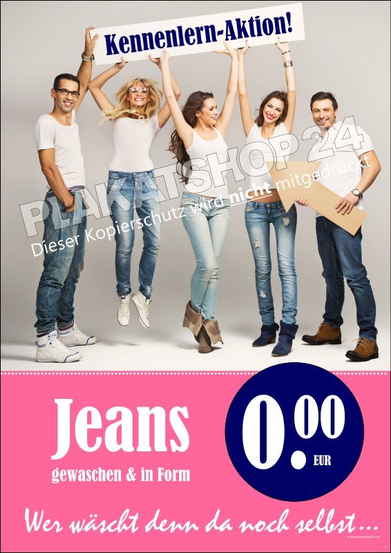 Aktions-Poster Jeanswäsche zum Kennenlern-Preis
