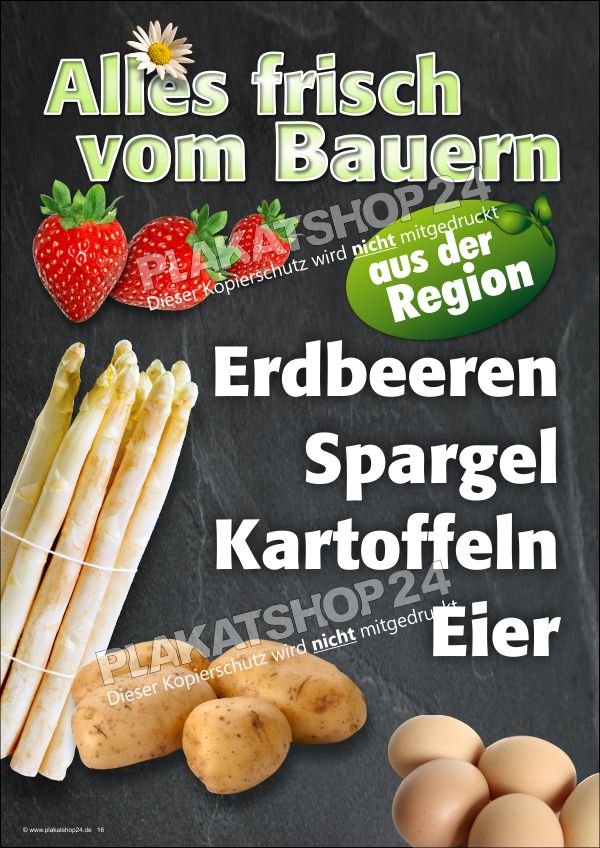 Plakat Verkauf ab Bauernhof / Hofladen