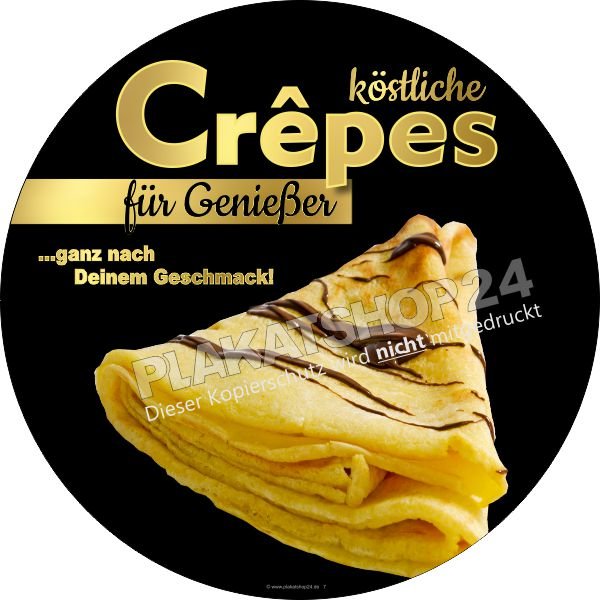 Werbefolie rund Crêpes süß