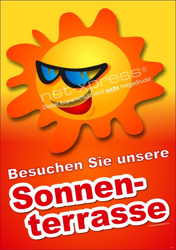 Cafe-Plakat Besuchen Sie unsere Sonnen-Terrasse