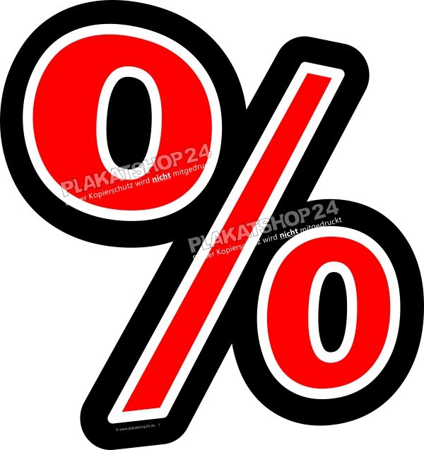 Prozentzeichen-Aufkleber Klebefolie für Schaufenster