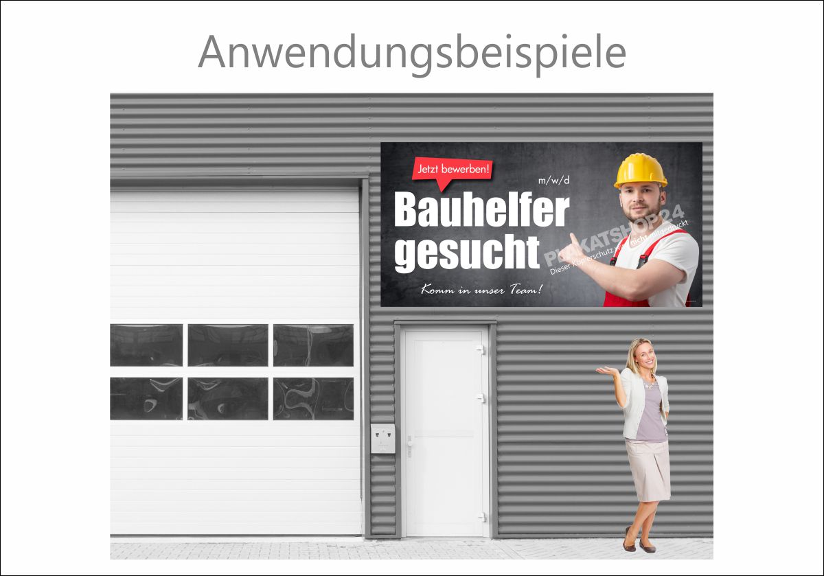 Bauhelfer gesucht - Großflächenbanner Bauhelfer gesucht - Großflächenbanner