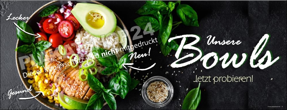 bowlbanner Fassadenbanner vitaminreiche Bowls