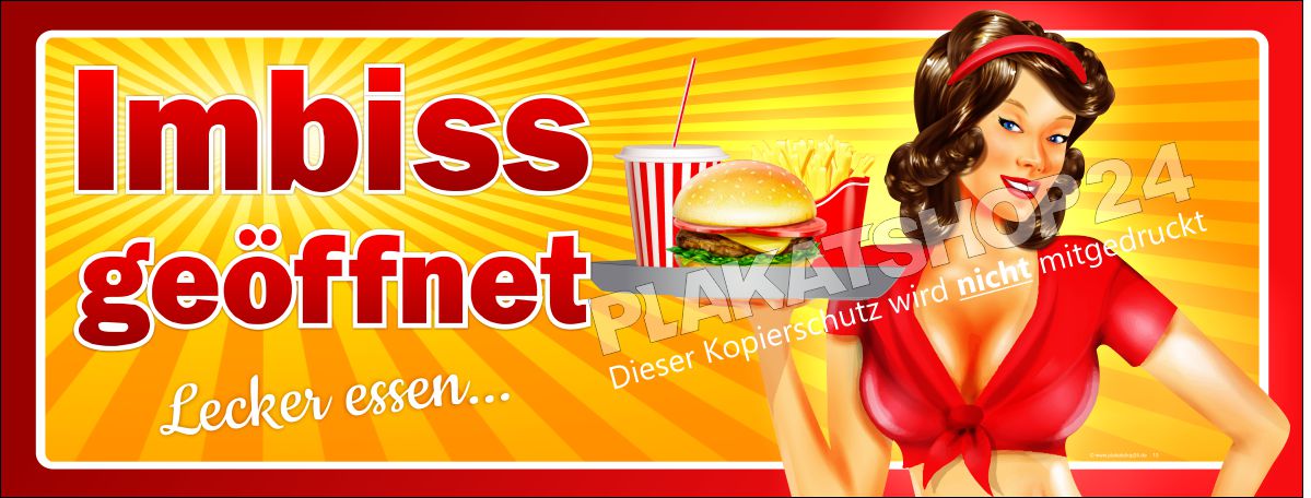 Werbeplane für Imbissbetrieb
