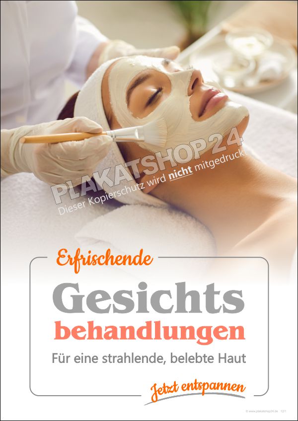 Werbeplakat Kosmetik Gesichtsbehandlung | Plakat & Werbebanner für Schaufenster & Gehwegaufsteller | Wetterfest