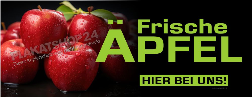 Werbebanner frische Äpfel zu verkaufen