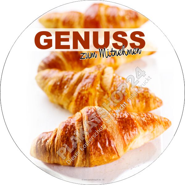 Werbe-Aufkleber frische Croissants Werbe-Aufkleber frische Croissants