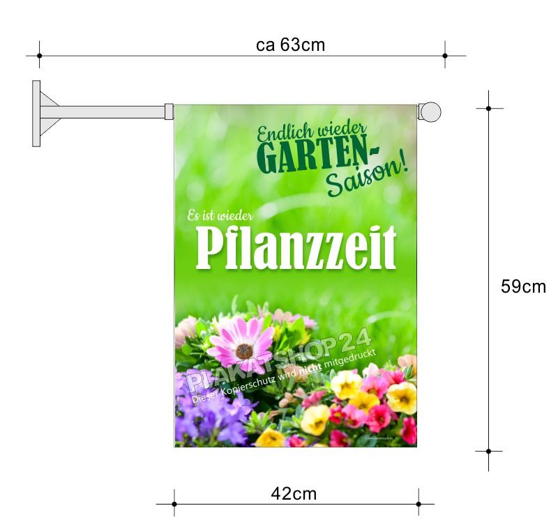 Werbefahne Gartenzeit / Pflanzzeit