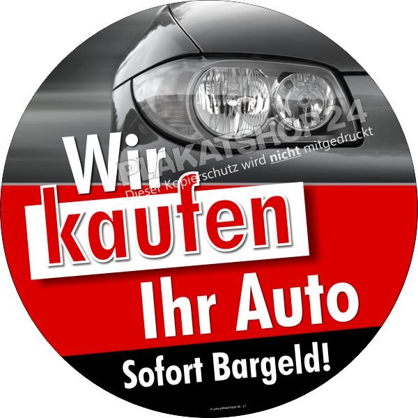 Schaufensterfolie Wir kaufen Ihr Auto