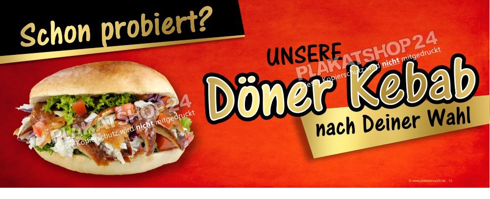 Wetterfestes Imbissbanner Döner Kebab