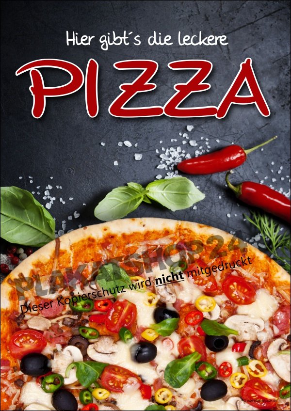 Pizzaposter Schönes Pizzaplakat für Hauswand/Schaufenster/Kundenstopper