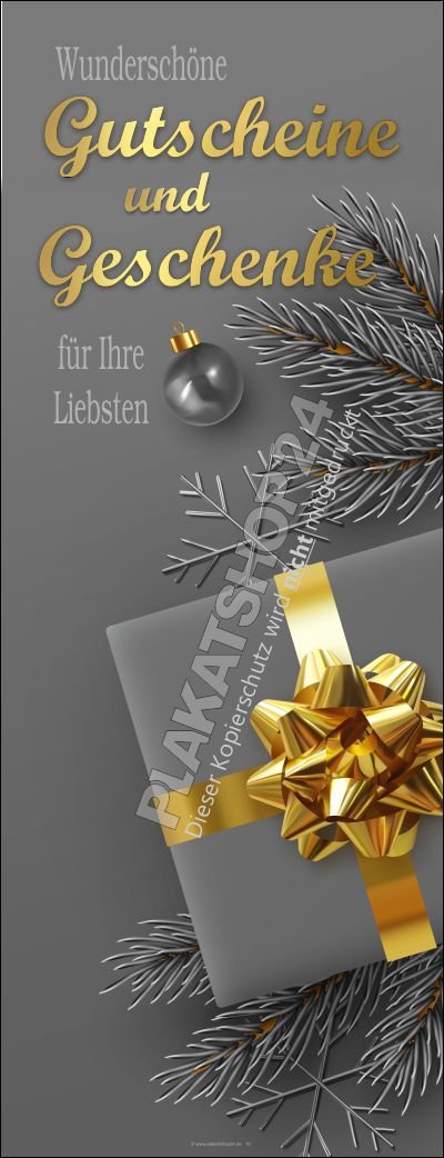 Weihnachtsbanner Geschenke und Gutscheine