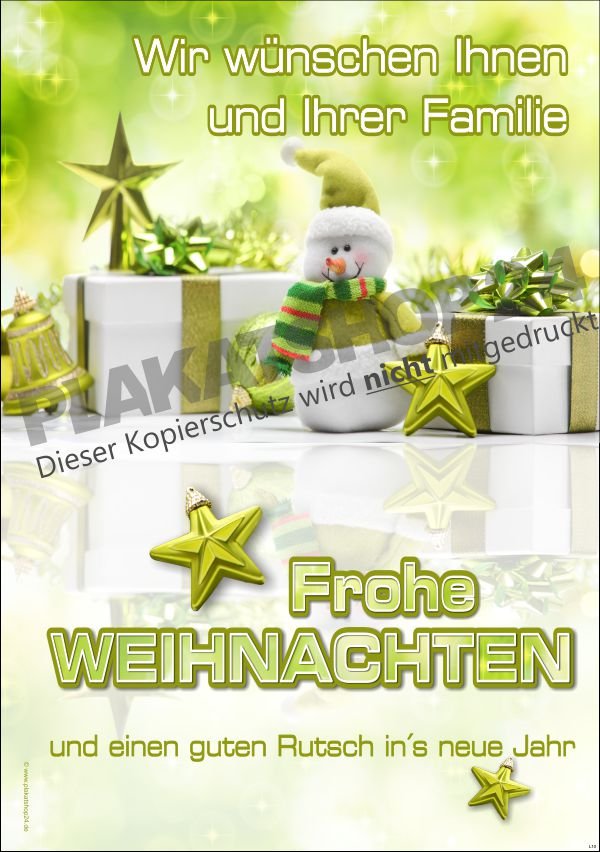 Weihnachtsplakat in Grün-Tönen