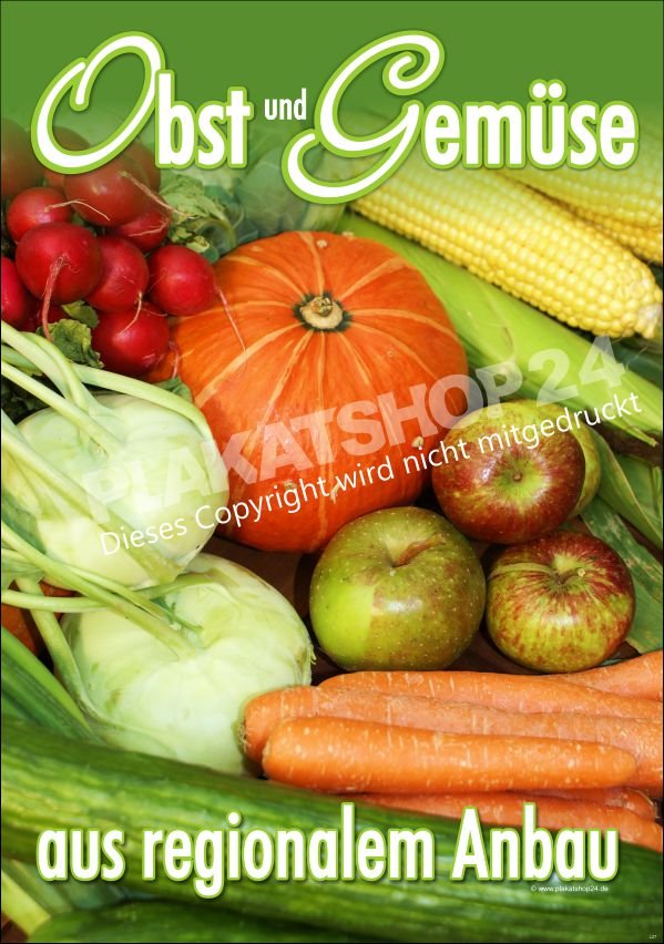Plakat Obst und Gemüse aus regionalem Anbau