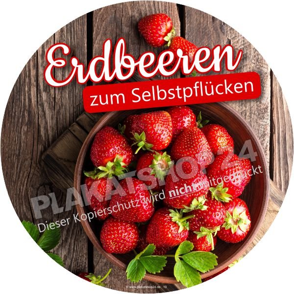 Aufkleber Erdbeeren selber ernten
