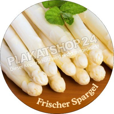 Runder Spargel-Aufkleber "Frischer Spargel" – Wetterfeste Klebefolie für Hofladen & Gastro