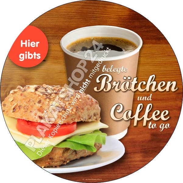 Werbefolie für belegte Brötchen und Coffee to go