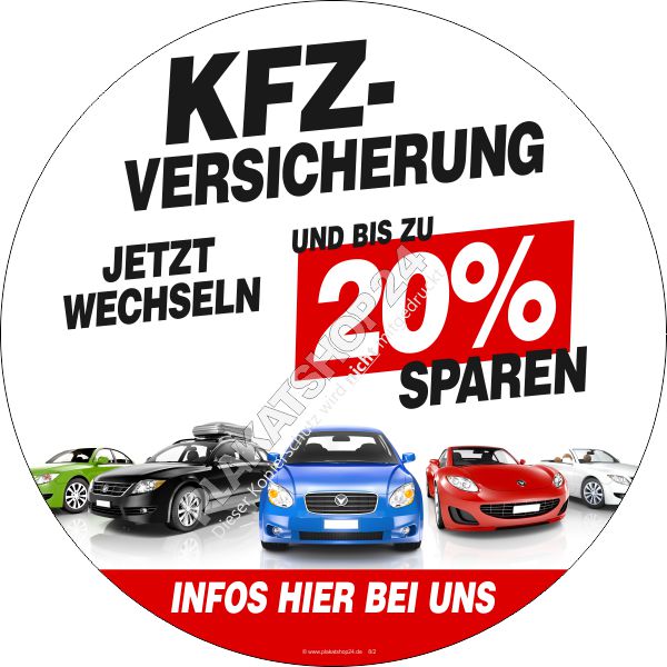 Aufkleber Kfz-Versicherung Beitrag sparen