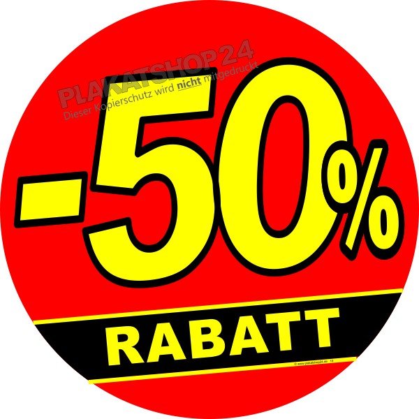 Saleaufkleber -50% Reduziert
