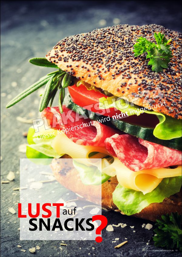 Bäckerei-Plakat Lust auf Snacks