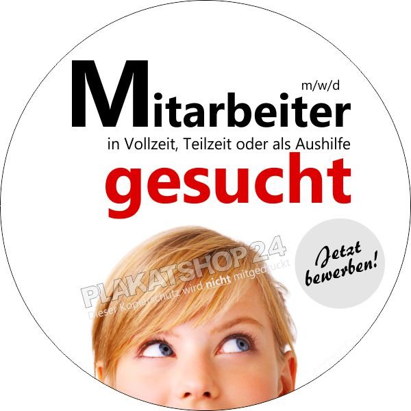 Selbstklebende Folie Mitarbeiter gesucht