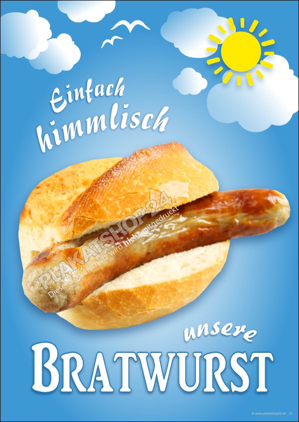 Gastronomie-Schild (Plakat) für Bratwurst-Werbung