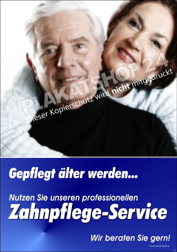 Plakat für Zahnarztpraxis für Zielgruppe Senioren