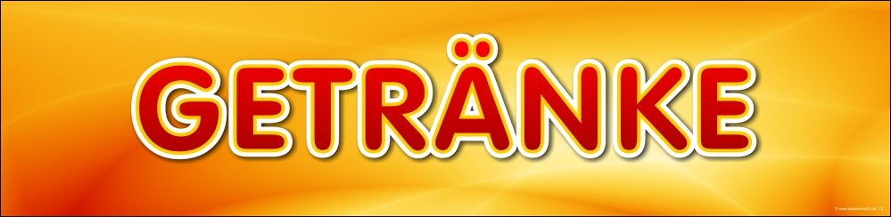 Schriftzug Getränke als selbstklebende Folie