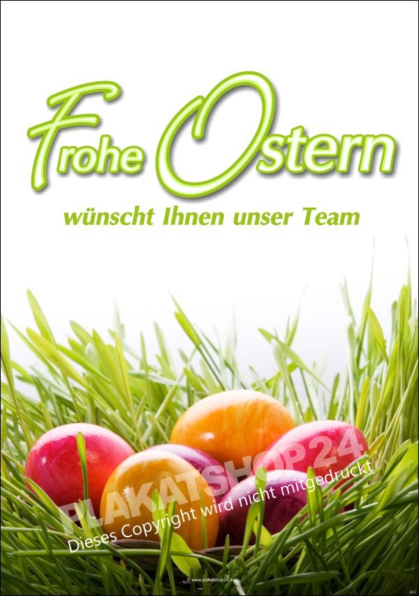 Poster Frohe Ostern für Schaufenster oder Osterdekoration