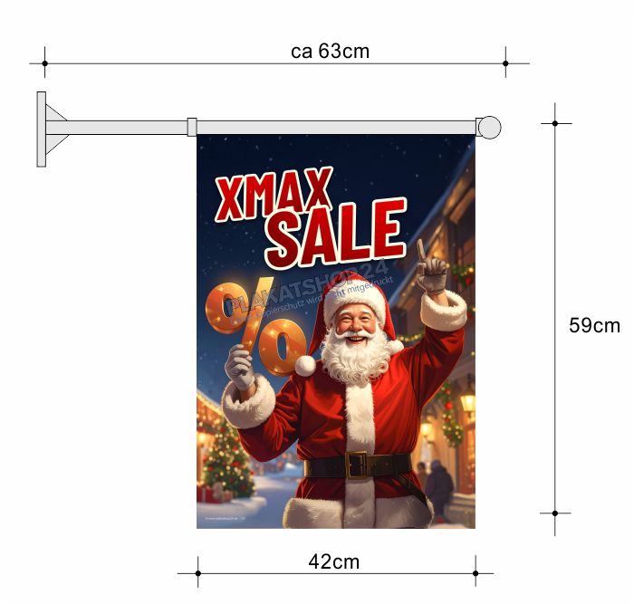 Stockfahne Weihnachtssale Werbung