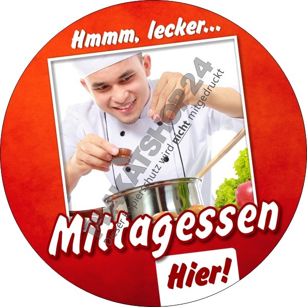 Werbefolie für Mittagessen