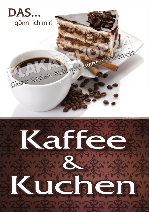 Werbeplakat für Kaffee und Kuchen