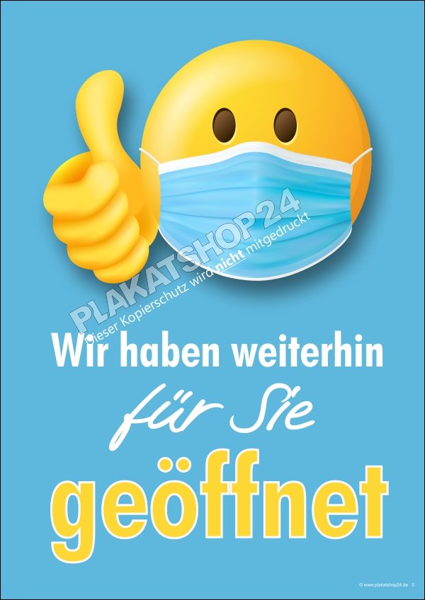 Coronaposter weiterhin geöffnet
