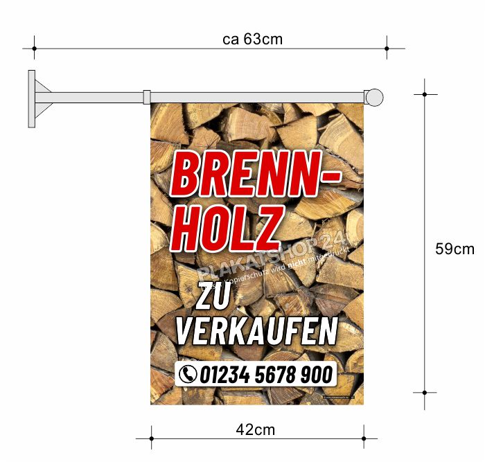 Stockfahne Brennholz / Kaminholz zu verkaufen