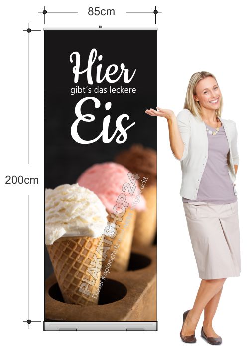 Rollupbanner für Eisdielen-Werbung