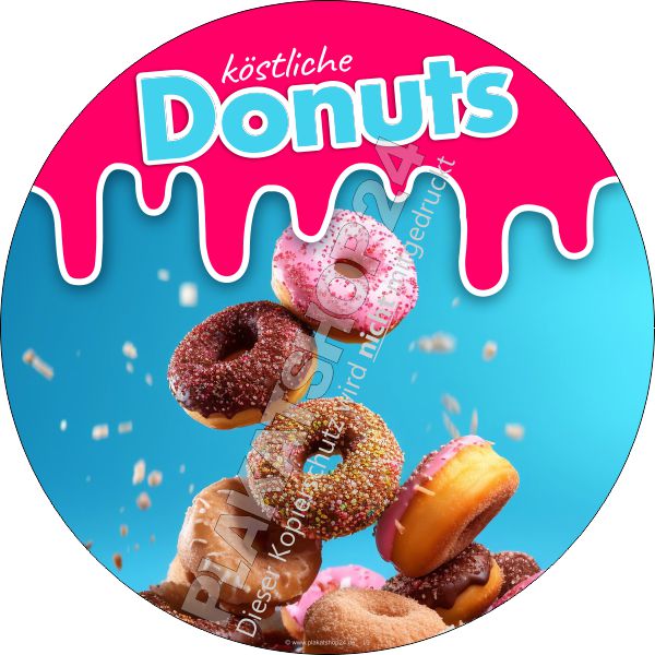 Schaufensterfolie bedruckt mit Donuts-Werbung Schaufensterfolie bedruckt mit Donuts-Werbung
