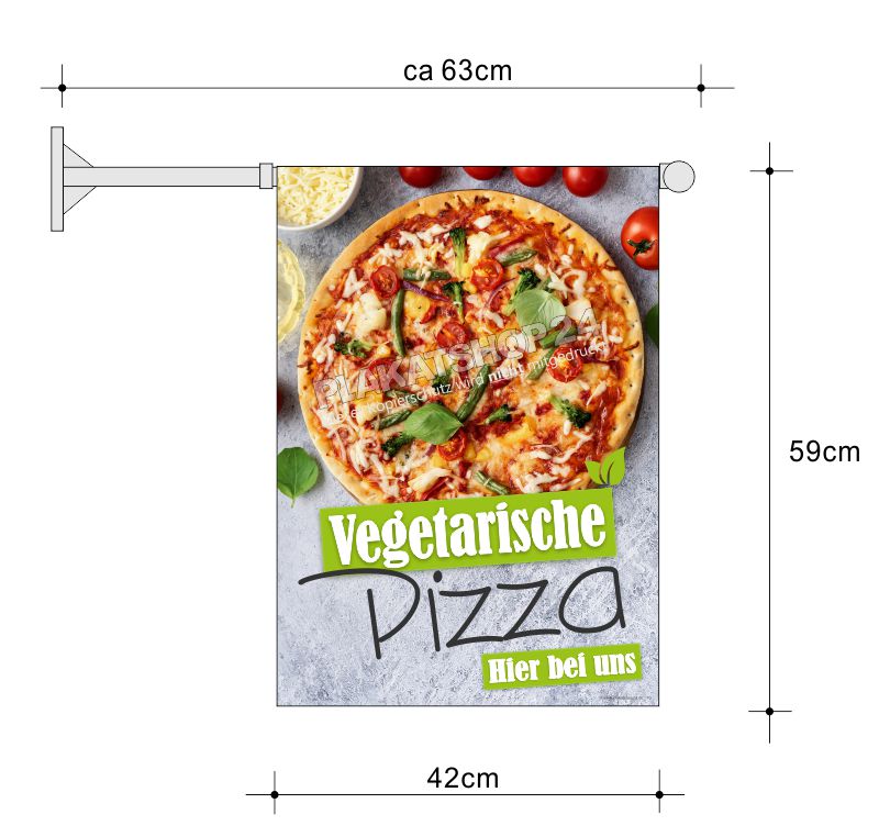 Stockfahne vegetarische Pizza / Veggie-Pizza