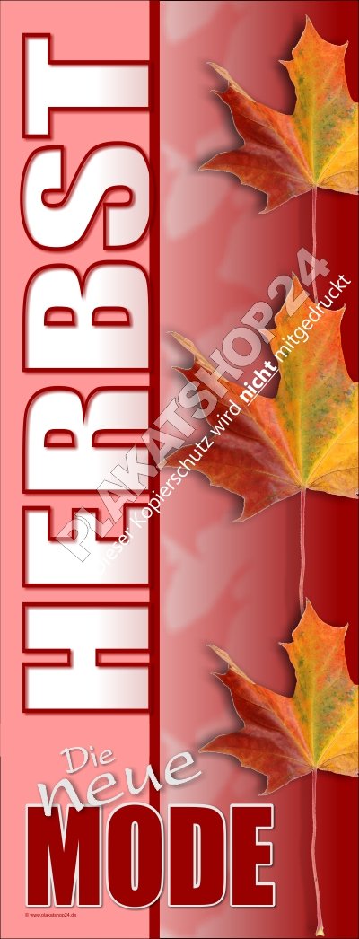 Dekobanner für die neue Herbstmode im Schuhgeschäft